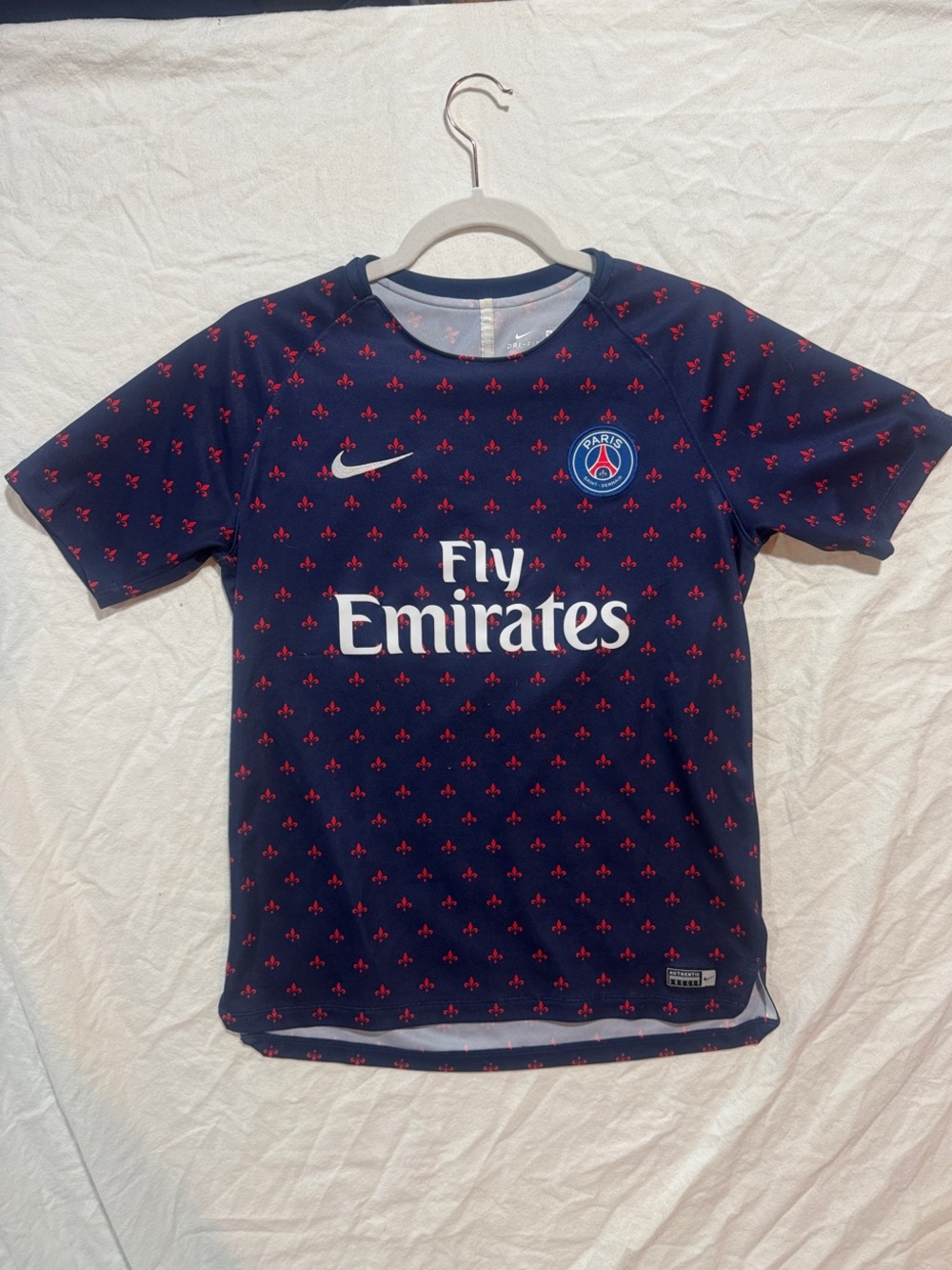 Nike Kids Navy PSG Fly Emirates Soccer Top